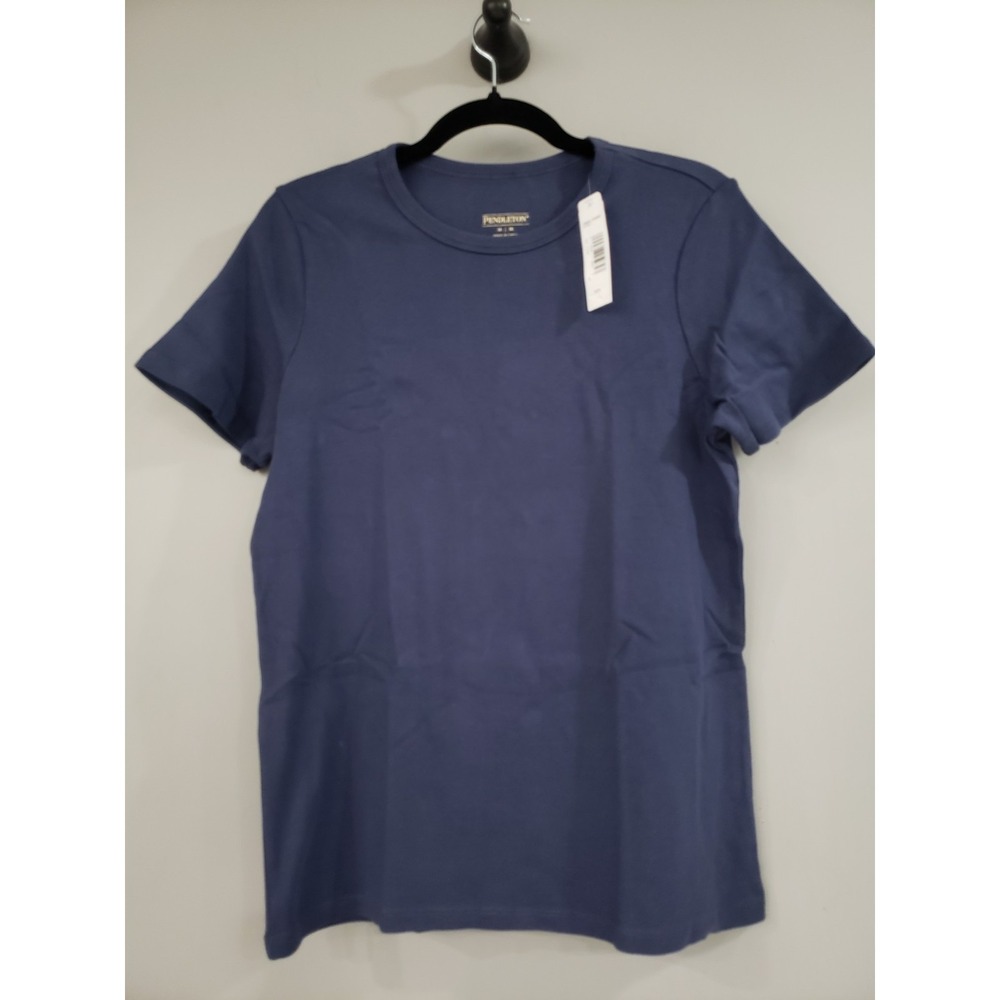 NEW SIZE MEDIUM Pendleton SOLID NAVY BLUE 100% COTTON WOMENS TSHIRT short sleeve